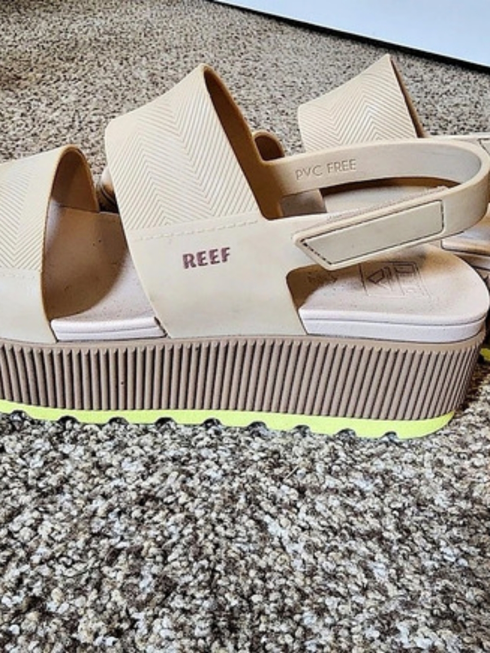 Reef Platform Sandals Sand + Lime US 9 - Picture 3 of 6